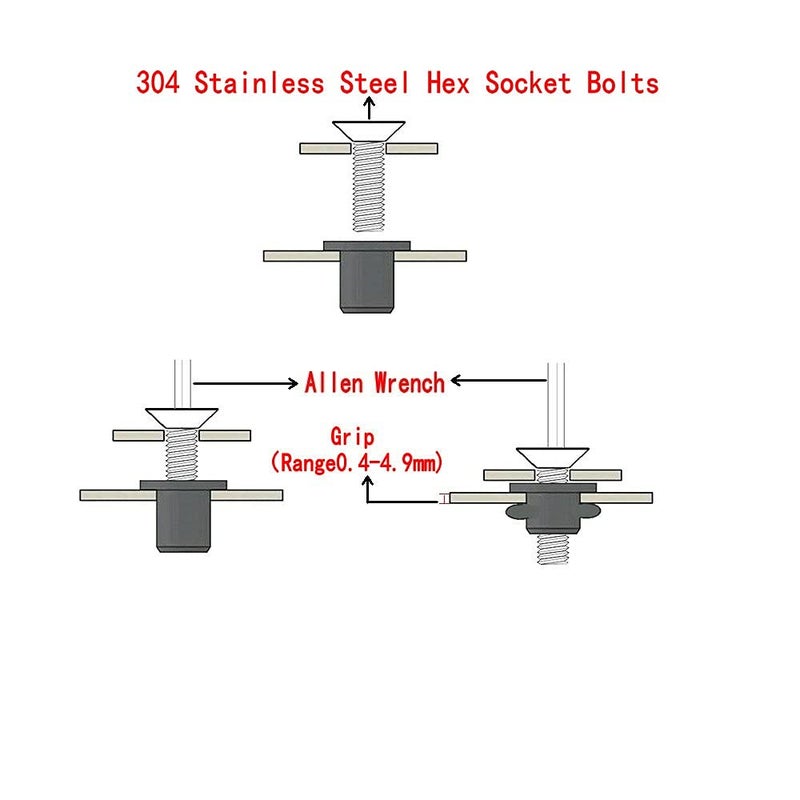 MAYEHAY 48 Pairs M5 Neoprene Well Nuts with Stainless Steel Crosshead Bolts Well Nuts Kit for Kayak Motorcycle Windscreen Accessories,Neoprene nut Contains Brass Nuts Copper nut - Image 5